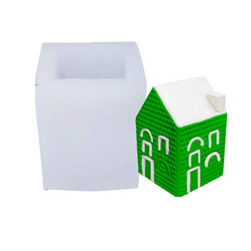 3D Christmas Tree House Cake Decorative Silicone Mold,Handmade Soap Candle Pudding Mold Fondant Jelly Chocolate Mousse Cake Mould Aromatherapy Gypsum Polymer Clay Mould DIY Bakeware Pan Baking Tools