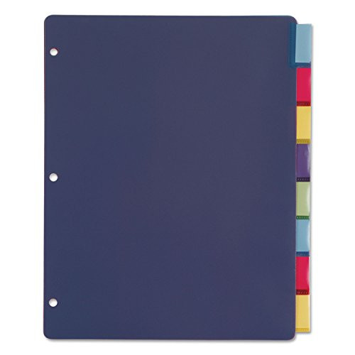 Cardinal Products - Cardinal - Poly Index Dividers, Letter, Assorted, 8-Tabs/Set, 4 Sets/Pack - Sold As 1 Pack - Scratch-resistant, transfer-safe poly will not damage photos or transfer ink or toner. - Extra-tough--will not fray or tear out of rings.