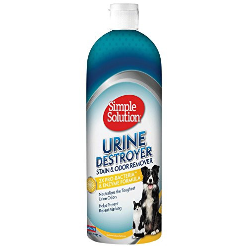 Simple Solution Urine Destroyer Enzymatic Cleaner - Pet Stain and Odor Remover with 2X Pro-bacteria Cleaning Power - 32 Ounces