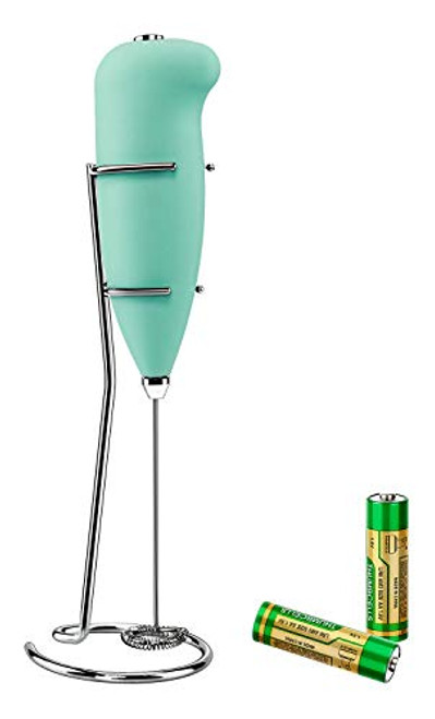 Milk Frother Handheld Foam Maker for Lattes - Whisk Drink Mixer for Bulletproof Coffee, Electric Whisk for Cappuccino, Frappe, Matcha, Hot Chocolate (Included AA Batteries)