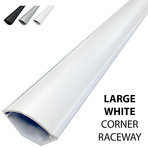 Large Corner Duct Cable Raceway (1250 Series) - 5 Feet - White