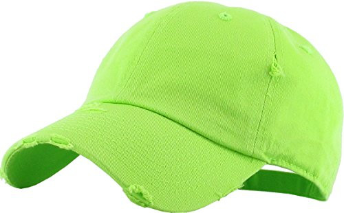 KBETHOS Vintage Washed Distressed Cotton Dad Hat Baseball Cap Adjustable Polo Trucker Unisex Style Headwear (Vintage) Lime Adjustable