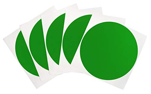 ChromaLabel 4 Inch Round Removable Color-Code Dot Stickers, Inventory Labels, 100/Pack, Green