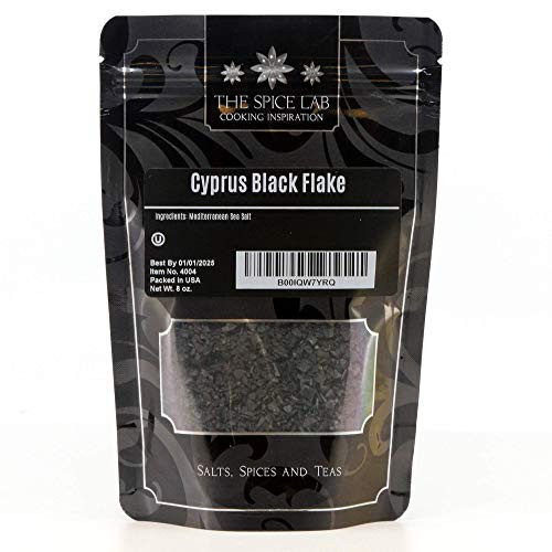 The Spice Lab Cyprus Black Flake Sea Salt - Premium Gourmet Finishing Mediterranean Salt 8 Ounce Great Large Flake Salt The Spice Lab Cyprus Black Flake Sea Salt - Premium Gourmet Finishing Mediterranean Salt 8 Ounce Great Large Flake Salt