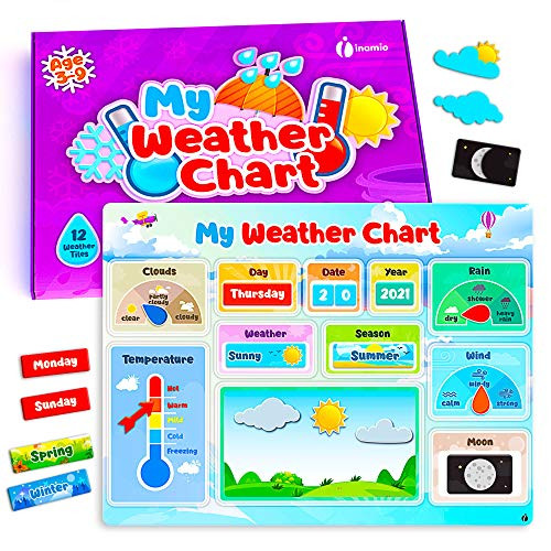 Magnetic Weather Chart for Kids  Kindergarten Calendar and Weather Chart  Great Learning Educational Toy for Home or School - Weather Station for Toddlers in Preschool, Kindergarten or Classroom