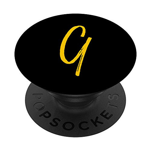 Letter G PopSocket Grip G Initial Monogram Style Gold Black PopSockets Grip and Stand for Phones and Tablets