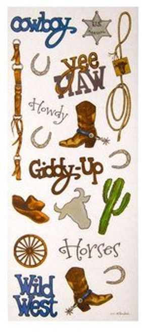 Cowboy Boots Hat Horseshoes Stickers Horses