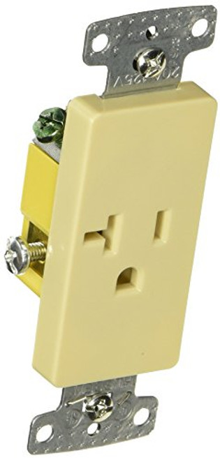 Hubbell Wiring Systems RRD201I tradeSELECT Decorator Duplex Receptacles with 2 Pole and 3 Wire, 20A, 125V, Ivory