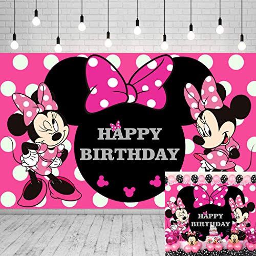 Minnie Mouse Backdrop Mickey Princess Background Girl 1st Birthday Backdrops for Photography Pink Bow Minnie Mouse Girls Birthday Backdrop for Party Decoration Party Supplies Banner 5x3ft Minnie Mouse Backdrop Mickey Princess Background Girl 1st Birthday Backdrops for Photography Pink Bow Minnie Mouse Girls Birthday Backdrop for Party Decoration Party Supplies Banner 5x3ft