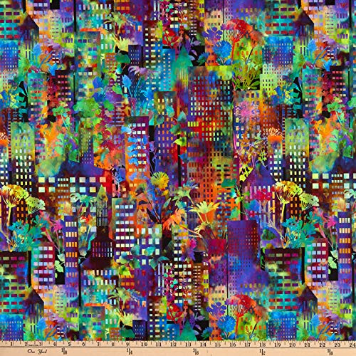In The Beginning Urban Jungle City Multi Quilt Fabric By The Yard