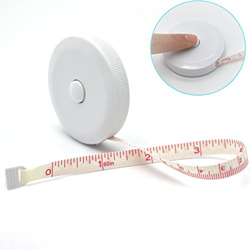 Yojoloin 60 inche Double Scale Retractable Soft Tape Measure Flexible Ruler for Measuring Weight Loss Medical Body Measurement Sewing Tailor Dressmaker Cloth Ruler,White(150cm/60inch) Yojoloin 60 inche Double Scale Retractable Soft Tape Measure Flexible Ruler for Measuring Weight Loss Medical Body Measurement Sewing Tailor Dressmaker Cloth Ruler,White(150cm/60inch)