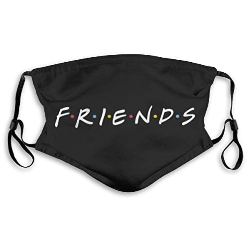 Friends Logo TV Series Show F.R.I.E.N.D.S Face Mask Balaclava Windproof Men's Women's Dustproof Mouth Cover with 2 Filter Adjustable Elastic Strap Made In USA