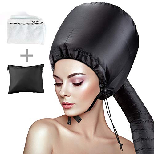 Bonnet Hood Hair Dryer Attachment- Hooded Hair Dryer Cap Hand Held Soft Adjustable for Drying Curly Styling Deep ConditioningPlus Hair Dry Towel