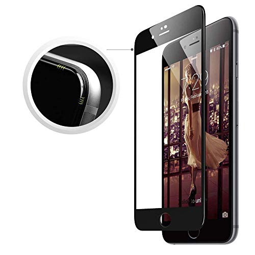 Rokiro 3D Curved Screen Protector Compatible for iPhone 8 /iPhone 7 Tempered Glass, -Full Glass- Edge to Edge Protection -Full Screen Coverage-, 3D Touch Compatible for iPhone 7 / iPhone 8 (Black)