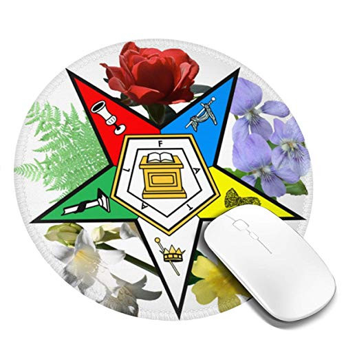 Eastern Star Floral Office Round Mouse Pad Non-Slip Rubber Base Mouse Mat for Laptop Computers Gaming Mousepad 7.9x7.9 Inch