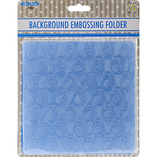 Ecstasy Crafts Nellie's Choice Background Embossing Folder, Snowmen, 6 by 6-Inch