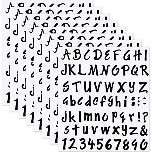 504 Pieces 8 Sheets Self-Adhesive Vinyl Letters Numbers Decal Stickers Set, Mailbox Numbers Stickers Numbers Alphabet Decals for Mailbox, Sign, Door, Car, Business, Address Number, 1 Inch