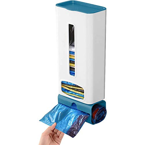 Kitchen Plastic Grocery Bag Holder and Dispenser for Plastic Bags Wall Mount Grocery Bag Dispenser Storage for Plastic Bags (White)