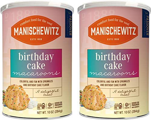 Manischewitz Gluten Free Birthday Cake Macaroons 10oz (2 Pack), Kosher for Passover Manischewitz Gluten Free Birthday Cake Macaroons 10oz (2 Pack), Kosher for Passover