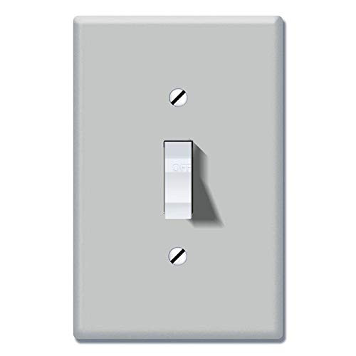 WIRESTER Single Gang Toggle Light Switch Plate/Wall Plate Cover - Solid Light Gray