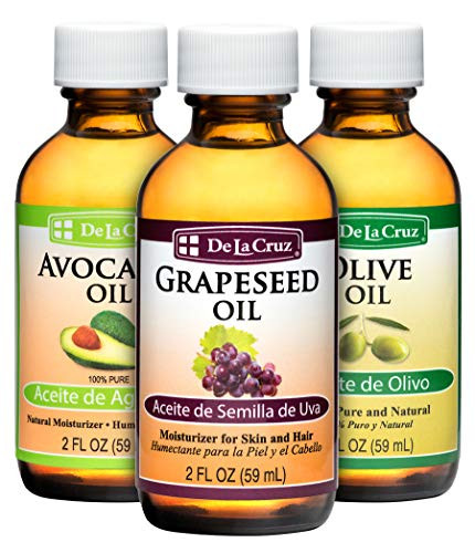 De La Cruz Grapeseed Oil Plus Olive Oil Plus Avocado Oil, All Expeller-Pressed and Bottled in USA (Three 2 FL. OZ. BOTTLES)