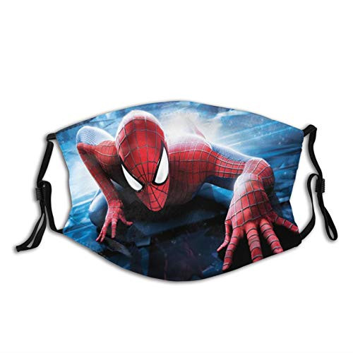 Spiderman 3D Face Outdoor Mask Protective 5-Layer Activated Carbon Filters for Adult Men Women Bandana