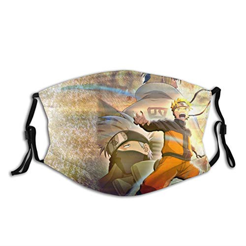 Naruto 3D Face Outdoor Mask Protective 5-Layer Activated Carbon Filters for Adult Men Women Bandana