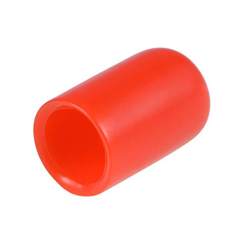 uxcell 20pcs Rubber End Caps 10mm ID Vinyl Round End Cap Cover Screw Thread Protectors Red