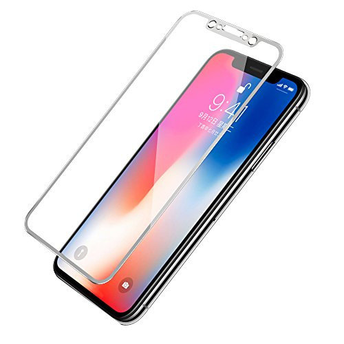 iPhone X Screen Protector Glass, iPhone X 3D Full Coverage Tempered Glass Screen Protector Film for Apple iPhone X/10 Edition, [Anti-Fingerprint] [Bubble Free] [High Responsivity] [Ultra Thin]