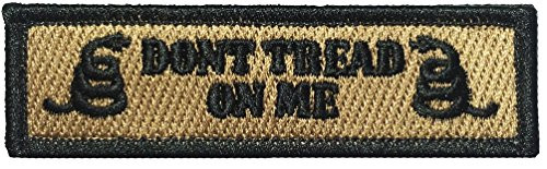 Tactical Dont Tread On Me Morale Tab Patch 1"x3 3/4" - Coyote Tan - By Ranger Return (TACT-DONT-TAB-COYT)