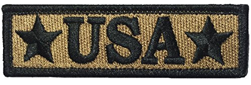Tactical USA Morale Tab Patch 1"x3 3/4" Hook and Loop Fasteners Backing - Coyote Tan - By Ranger Return (TACT-USA-TAB-COYT)
