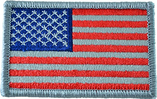 Tactical USA Flag Patch - Subdued Silver 2"x3" Hook and Loop Fasteners Backing - By Ranger Return (RR-TACT-USAF-SBSV)