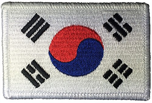 Tactical South Korea Flag Hook and Loop Fastener Backing Patch - 2"x3" - By Ranger Return (RR-TACT-0SKR-FLAG)