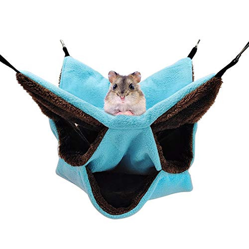 Sunhoo Small Pet Cage Hammock,Rat Hammock for Cage Small Animals 3 Tier Hanging Bed Guinea Pigs Pet Nap Sack Ferret Hamster Chinchilla Parrot Sugar Glider Ferret Squirrel Hideout, Accessories Bedding
