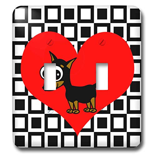3dRose lsp_31192_2 I Love Dogs Minpin Miniature Pinscher Toggle Switch, Multi-Color