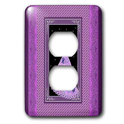 3dRose lsp_30217_6 Purple Flowered Dress With Stars And Striped And Damask Ribbon Frames Outlet Cover, Multicolor 3dRose lsp_30217_6 Purple Flowered Dress With Stars And Striped And Damask Ribbon Frames Outlet Cover, Multicolor
