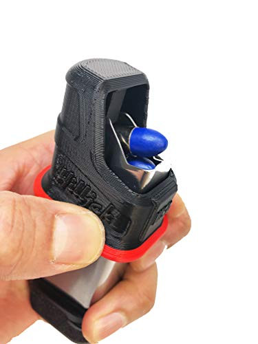 3D Printed Speed Loader Designed to fit Sig P365, Springfield Hellcat 9mm, Walther P99C, Canik TP9, Browning Hi Power Quickie Loader QL9P HD3, Red Stripe