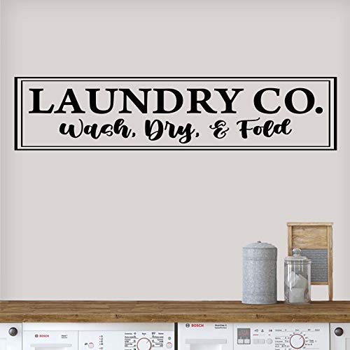Vinyl Quote Me Laundry Room Wall Decor Decal Sticker - Laundry Co Wash Dry Fold Decals - Laundry Room Wall Sticker - Laundry Room Wall Decor - 22x5-Black
