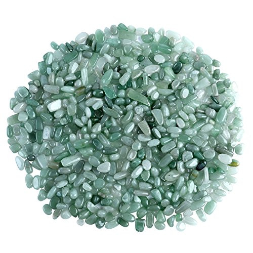 Top Plaza Natural Green Aventurine Tumbled Chips Crushed Stones Reiki Healing Quartz Crystals Irregular Shaped Gemstones 0.45lb