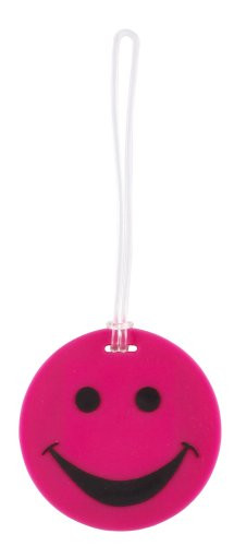 Lewis N. Clark Smiley luggage tag pink