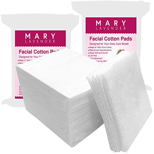 MARY LAVENDER Stretchable Cotton Pads for Face, Makeup Remover Wipes Pads, Facial Cleansing Cloth, Apply Toner, DIY Acne/Rejuvenation Mask, Lint-Free, Total 400 Count (2 Pack of 200 Pieces)