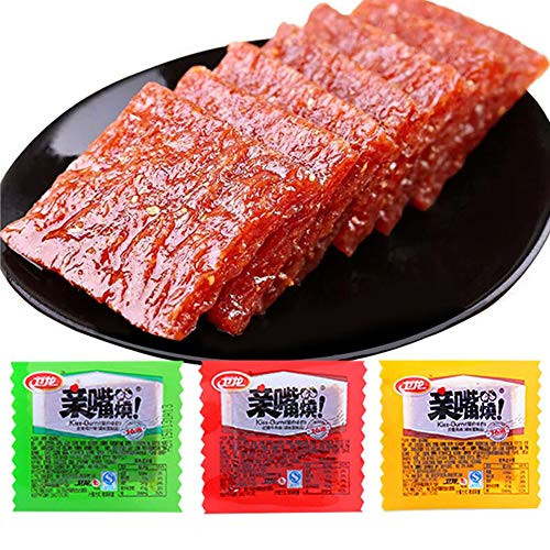 Wei Long Latiao, QinZuiShao Wei Long Series Spicy Gluten 14oz (40packs) Made of Bean with Plant Based, Chinese Special Snack Vegetarian Spicy Strip, Three flavors mix (0.88)