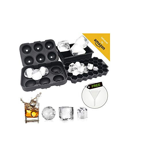 Lsnisni 3 Pack Silicone Ice Trays for Freezer With Lid, Sphere Ice Cube Tray, Large Square Ice Cube Tray, Honeycomb Ice Mold, Fun Shapes Ice Cube Tray, Reusable Ice Ball Mold for Whiskey Lsnisni 3 Pack Silicone Ice Trays for Freezer With Lid, Sphere Ice Cube Tray, Large Square Ice Cube Tray, Honeycomb Ice Mold, Fun Shapes Ice Cube Tray, Reusable Ice Ball Mold for Whiskey