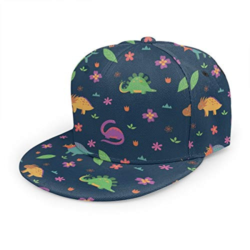 antkondnm Dinosaurs in Scandinavian Flat Bill Snapback Hat - Hip Hop Baseball Cap