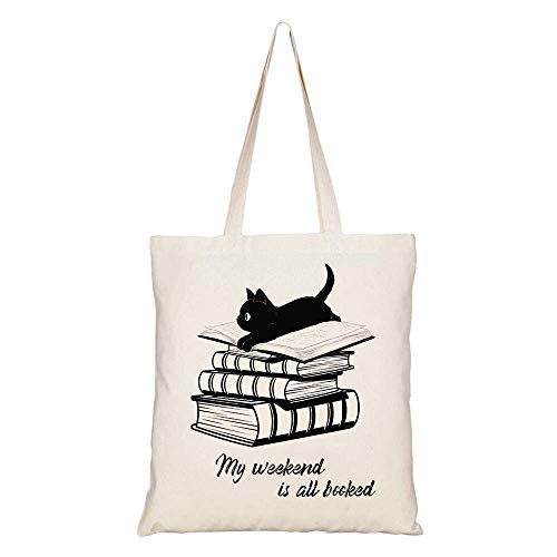 Book Lover Tote Bag, Book Worm Gift, Cat Lover Gift, Bookish, Funny Book Lover Quotes, Love to Read Tote Bag