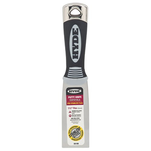 Hyde Tools FBA_6108 06108 Pro 1-1/2-Inch Flexible Putty Knife, Stainless Tool, 1-1/2&quot