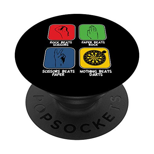 Scissors Rock Paper Dart Dartboard Dart Player Target Gift PopSockets PopGrip: Swappable Grip for Phones  and  Tablets