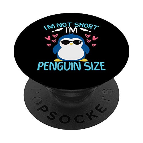 I'm Not Short I'm Penguin Size Sunglasses Penguins Flippers PopSockets PopGrip: Swappable Grip for Phones  and  Tablets