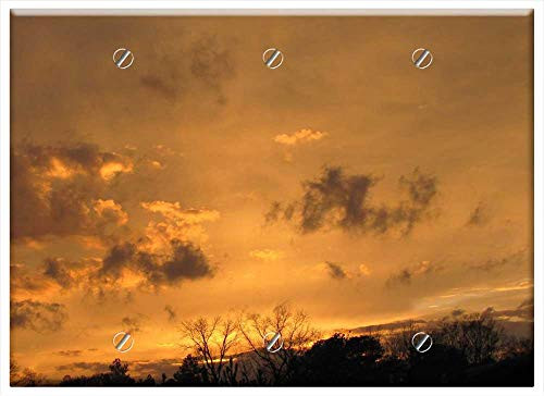 Triple Blank Wall Plate Cover - Sunset Sky Glow Evening Horizon Triple Blank Wall Plate Cover - Sunset Sky Glow Evening Horizon