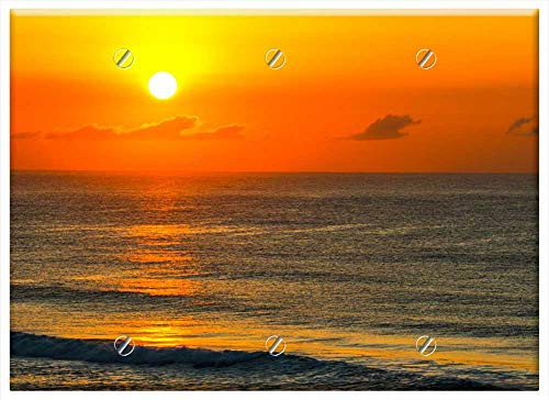 Triple Blank Wall Plate Cover - Sunset Sea Waves Sky Glow Orange Clouds Coast